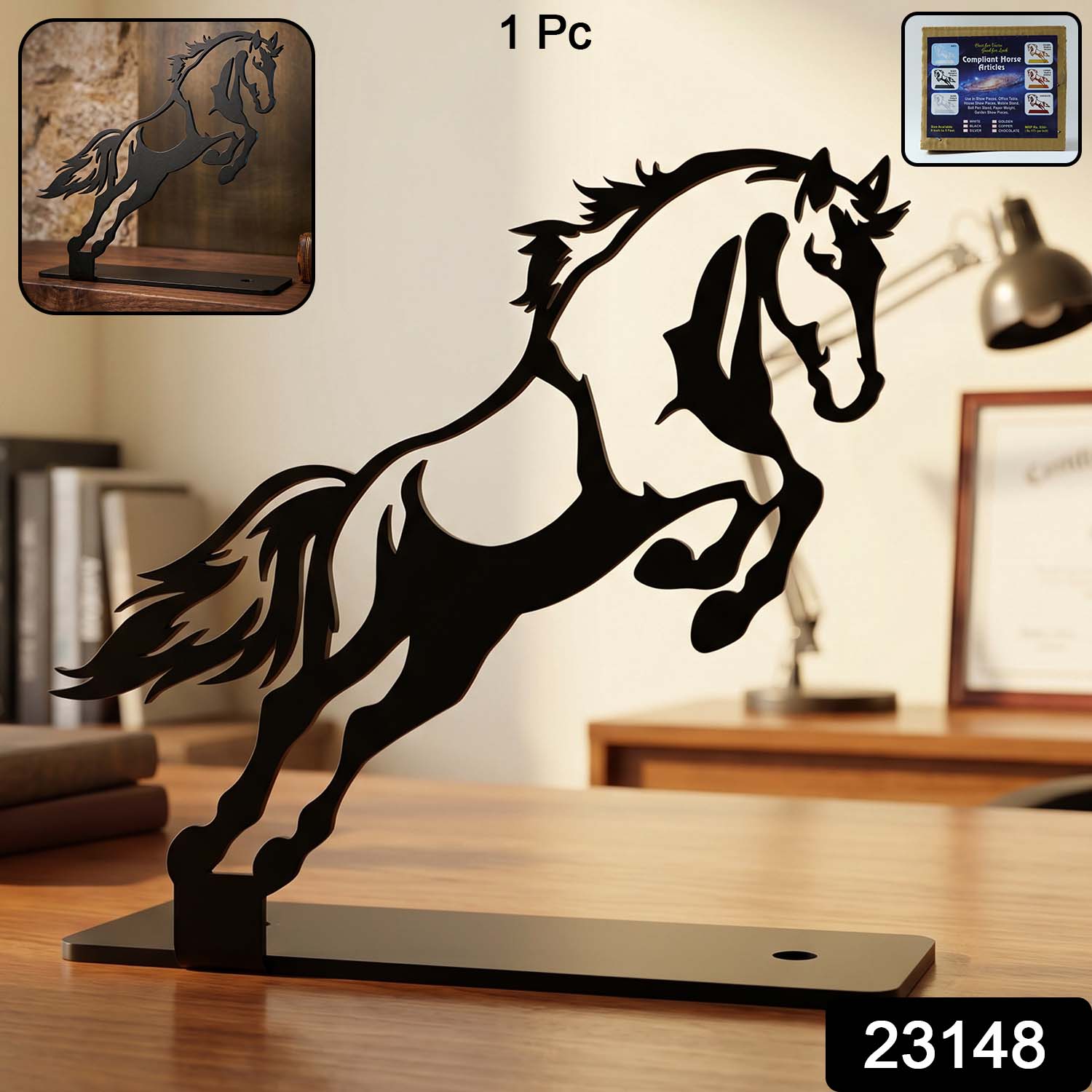 Premium Metal Horse Sculpture Table Dcor (1 Pc)