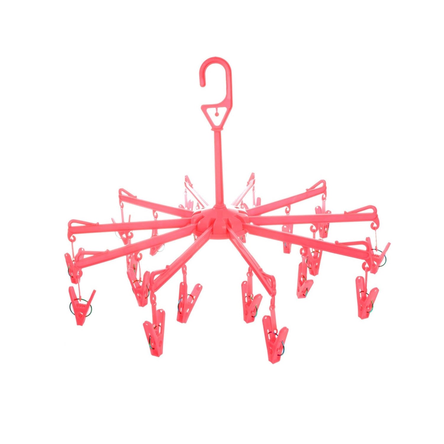 7045 Plastic Foldable Underwear Hanging Dryer Clothes Clips Hanger Drying Rack Clothes Hangers With 16 Clips Clip Hanger Drip Hanger For Drying Underwear Baby Clothes Socks Bras Towel Cloth Diapers Gloves