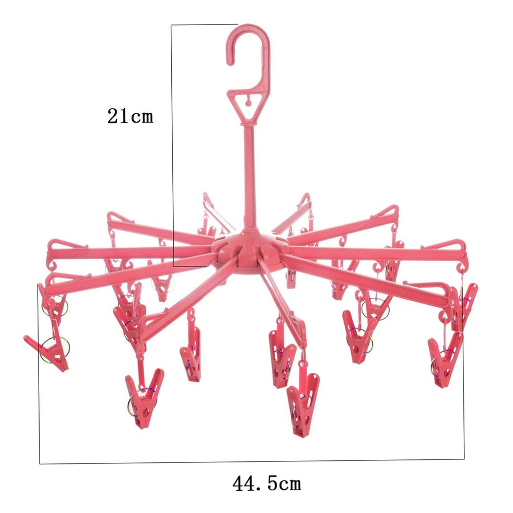 7045 Plastic Foldable Underwear Hanging Dryer Clothes Clips Hanger Drying Rack Clothes Hangers With 16 Clips Clip Hanger Drip Hanger For Drying Underwear Baby Clothes Socks Bras Towel Cloth Diapers Gloves